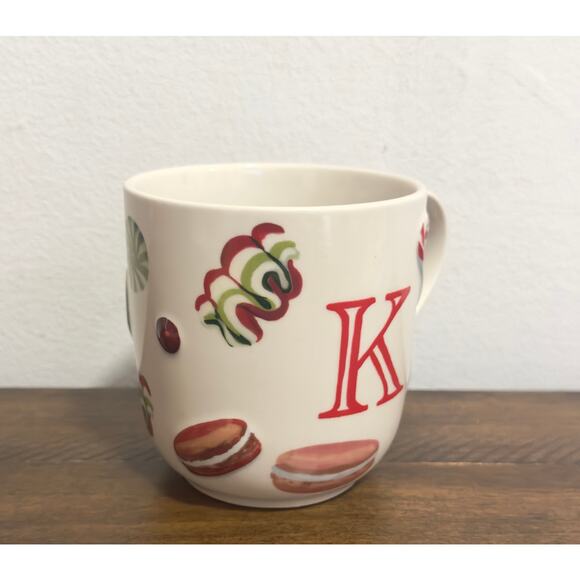 Anthropologie - Holifaye Monogram, Stoneware, Coffee Mug - Letter K - Picture 4 of 6